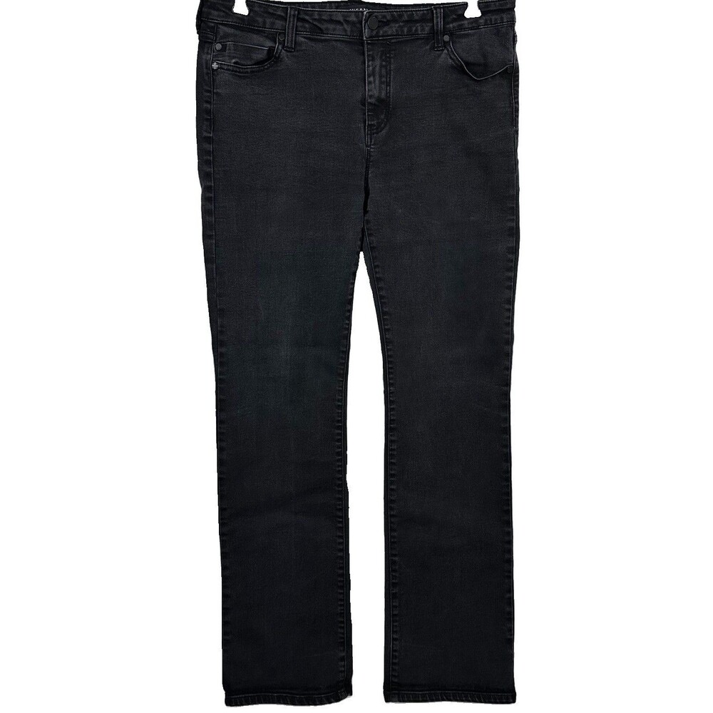 Liverpool Los Angeles Jeans Women Sz 14 Straight Leg 34x31 Denim Black Stretch